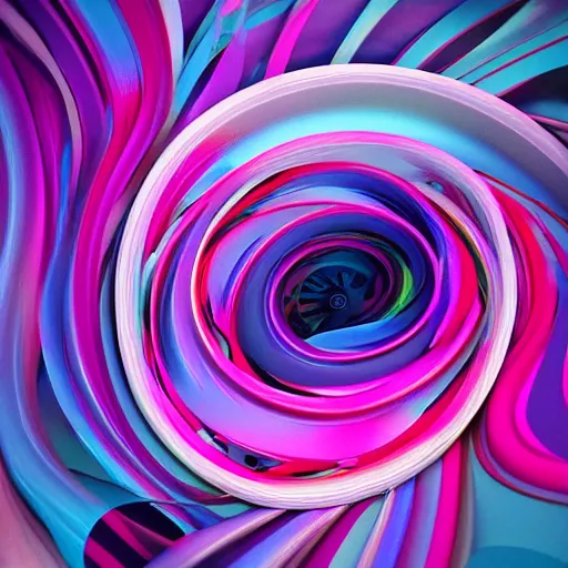 Image similar to swirling abstract 3d rendering, hyperrealistic, colorful pastel matte, award winning masterpiece with incredible details and beautiful cinematic lighting, 3d set design, 3d illustration, 3d still designs, abstract forms and shapes, abstract scene design, 3d render trending on ArtStation, highly detailed