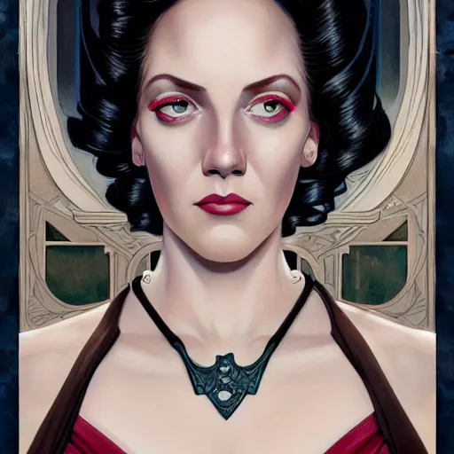 Image similar to a streamline moderne, art nouveau, multi - ethnic and multi - racial portrait in the style of charlie bowater, and in the style of donato giancola, and in the style of charles dulac. very large, clear, expressive, intelligent eyes. symmetrical, centered, ultrasharp focus, dramatic lighting, photorealistic digital painting, intricate ultra detailed background.