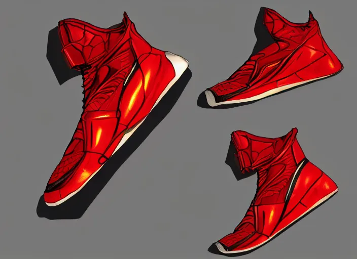 Image similar to basketball sneakers concept of adam warlock, trending on artstation, smooth, sharp focus