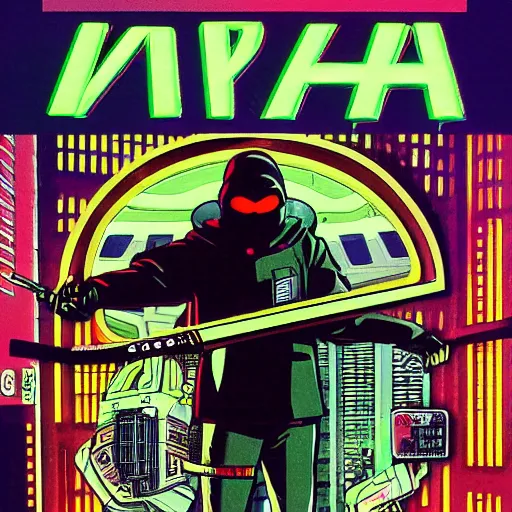 Image similar to 1982 OMNI Magazine Cover Illustration of neo-Tokyo bank robbery movie, Bank Robbery, Anime, Highly Detailed, Akira Color Palette, Inspired by Cowboy_Bebop + MGS2 + FLCL, 8k :4 by Vincent Di Fate + Arc System works + Katsuhiro Otomo : 8