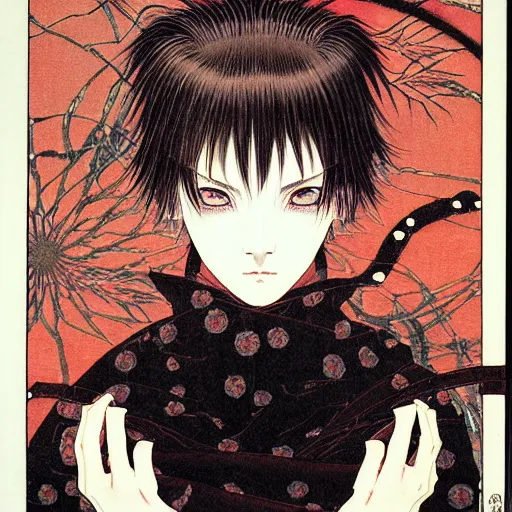 Image similar to prompt : portrait of muse soft light painted by takato yamamoto, rinnegan eyes inspired by ninja anime, smooth face feature, intricate oil painting, high detail, sharp high detail, manga and anime