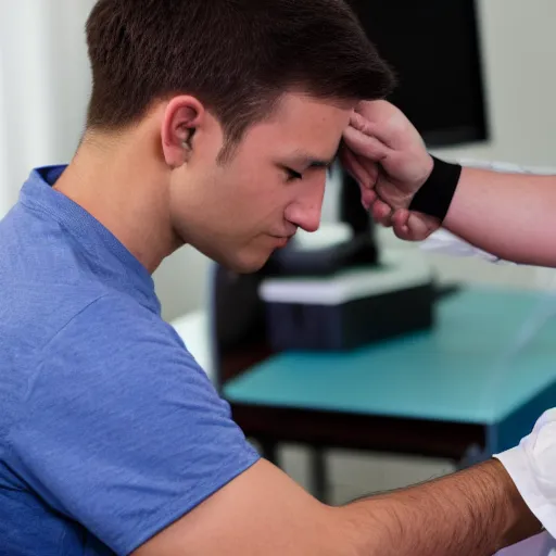 Image similar to a patient having his blood pressure measured