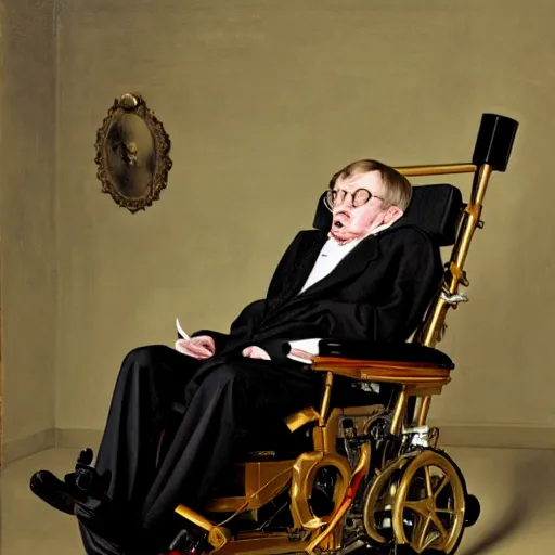 Image similar to stephen hawking by pieter claesz and james c. christensen