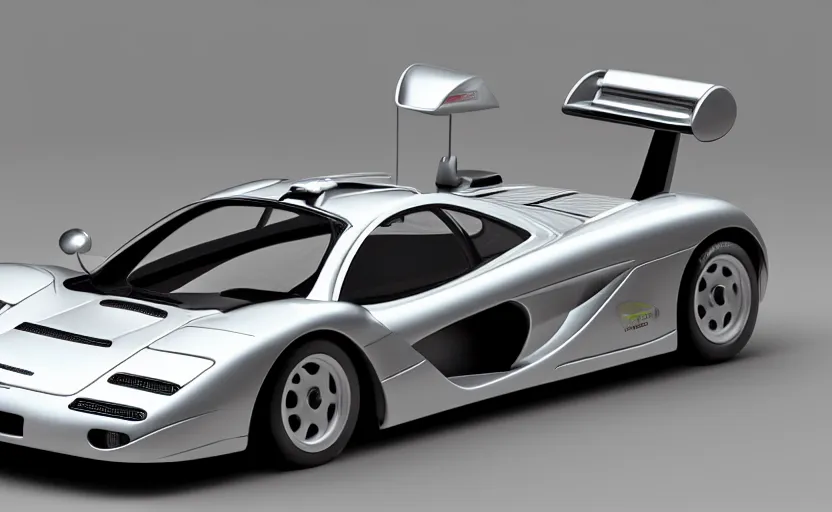 Image similar to “A 1998 McLaren F1 road car, in the style of Pixar, octane 3d render, 8k, (high quality), (extremely detailed), studio lighting”