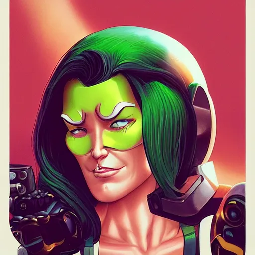 Image similar to lofi shehulk selfie, Pixar style, by Tristan Eaton Stanley Artgerm and Tom Bagshaw.