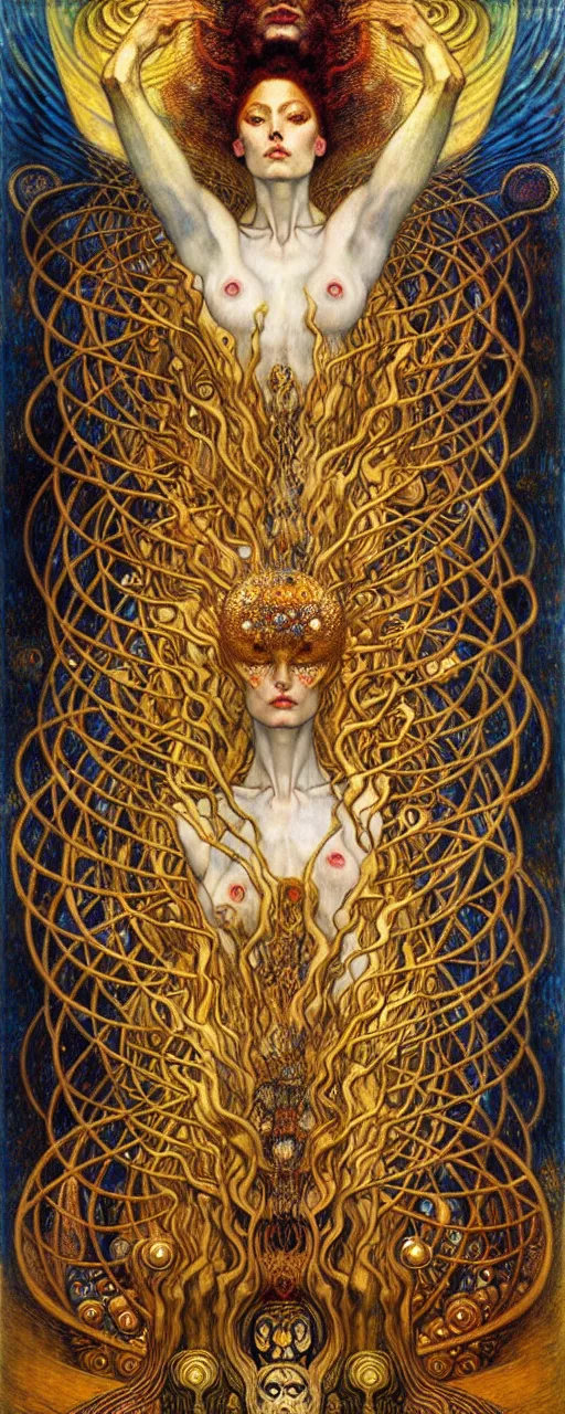 Image similar to Divine Chaos Engine by Karol Bak, Jean Delville, William Blake, Gustav Klimt, and Vincent Van Gogh, symbolist, visionary