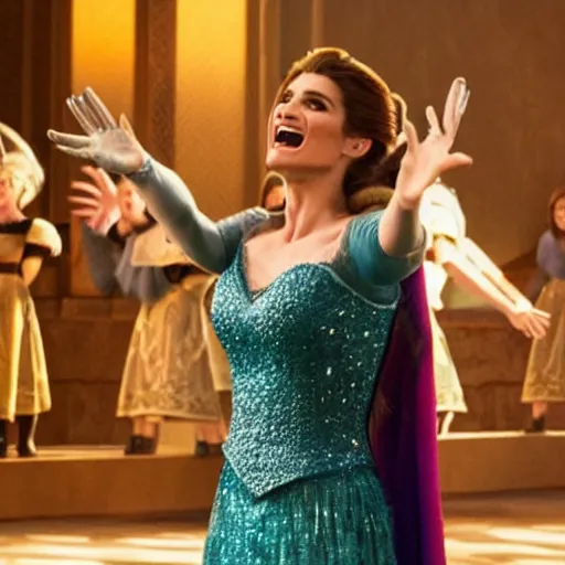 Image similar to A still of Idina Menzel as Elsa