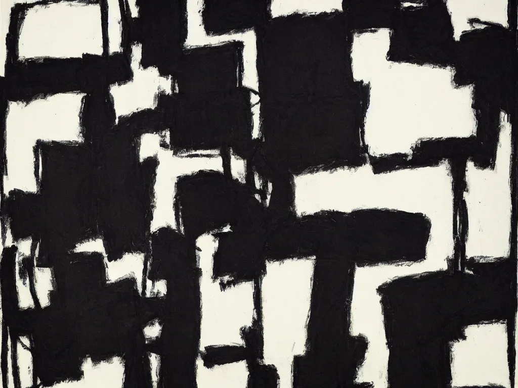 Image similar to a painting from Pierre Soulages, ink