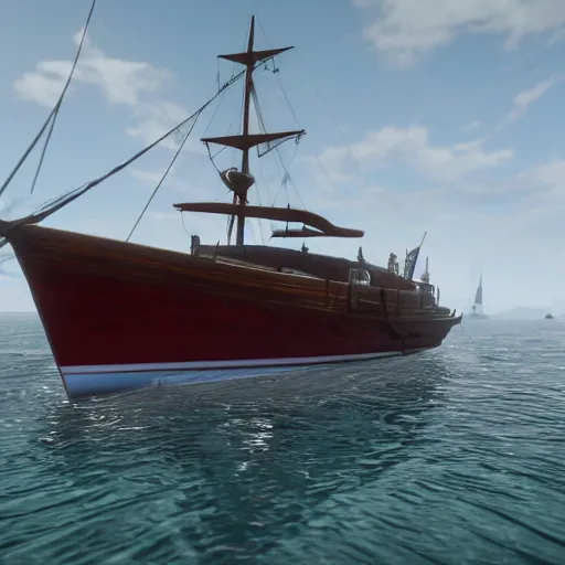 Prompt: yacht in red dead Redemption 2