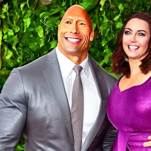 Prompt: dwayne the rock johnson as an eggplant