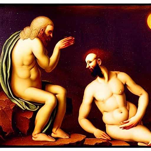 Image similar to creation if Adam painting