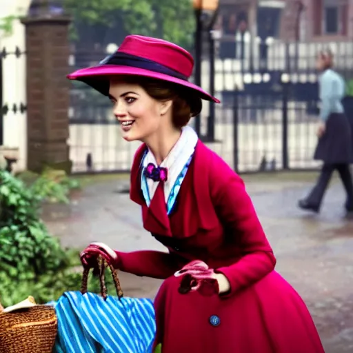 Prompt: a still of Kate Upton as Mary Poppins in the film Mary Poppins, high definition