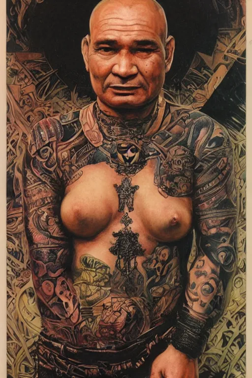 full length portrait of temuera morrison as a tattooed