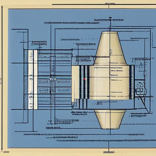 Image similar to blueprint of design of nuclear reactor