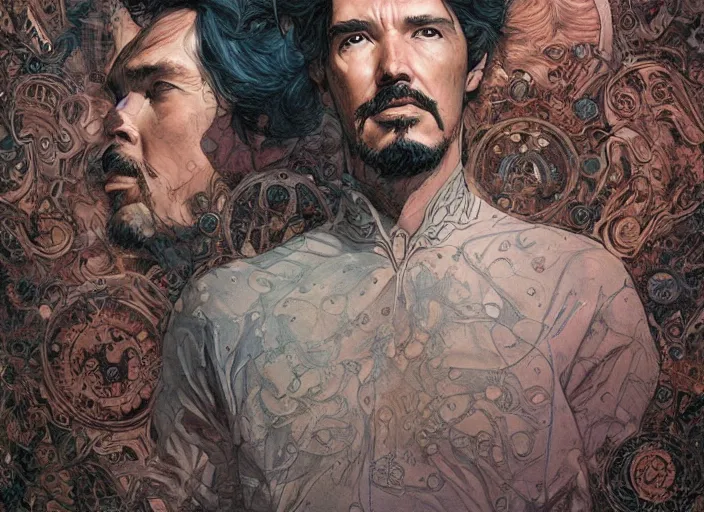 Image similar to a highly detailed dead portrait of stephen strange, james gurney, james jean