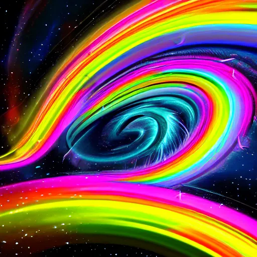 Prompt: rainbow vortex in space