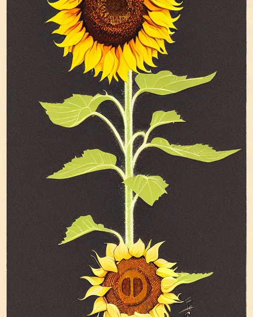 Prompt: sunflower with a smiley face, cinematic, dramatic, super detailed and intricate, by koson ohara, by darwyn cooke, by greg rutkowski, by satoshi kon