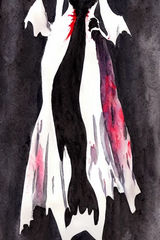 Image similar to vampire princess dress design, watercolor