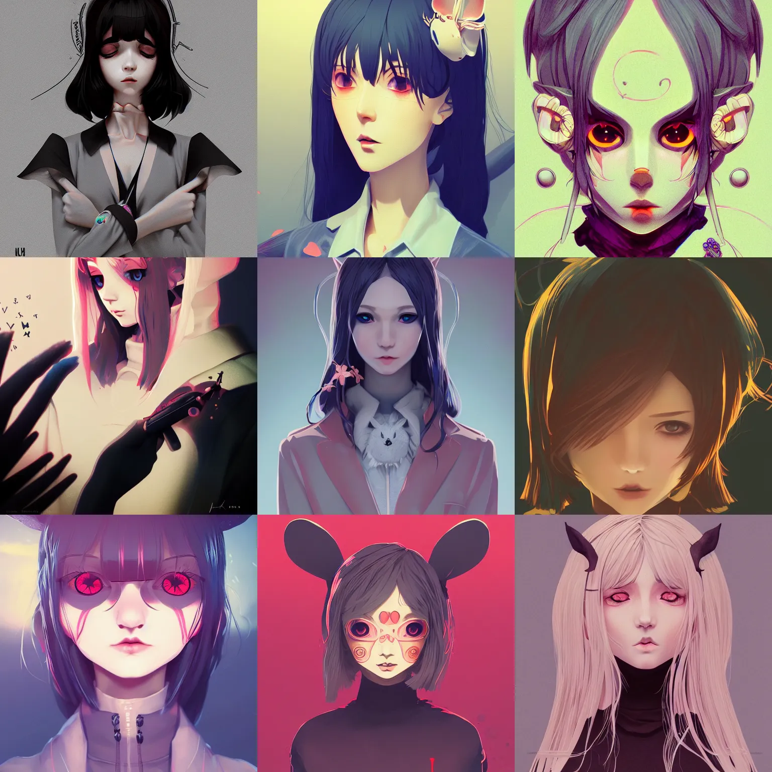 Prompt: mouse witch, anime, symmetry face, fine details, dramatic light, magical light, illustration by ilya kuvshinov, loish, james jean, bloom, shiny, trending on artstation, unreal engine