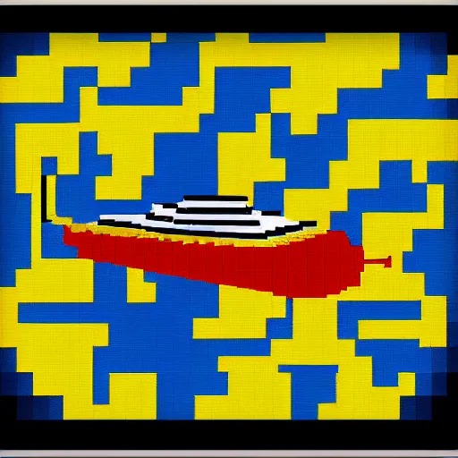 Image similar to yellow submarine pixel art