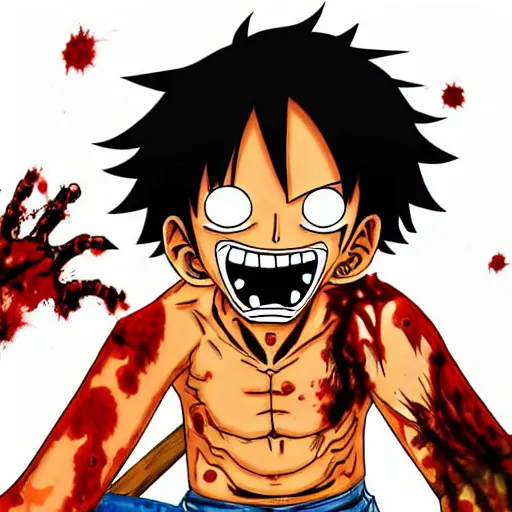 Prompt: luffy as zombie