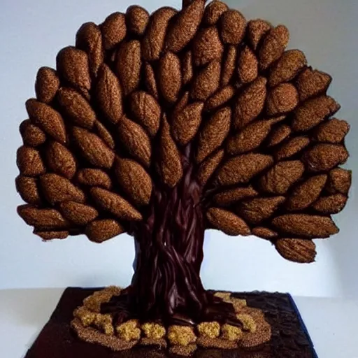 Image similar to a tree made out of chocolate, realistic, detailed,