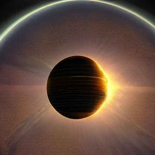 Image similar to dyson sphere around the sun, science fiction, digital art, highly detailed, high quality, high resolution