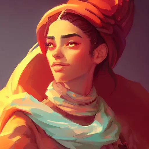 Image similar to female portrait, maya ali mage, gloomhaven, dynamic lighting, gaudy colors, octane render aesthetic, matte painting concept art, official fanart behance hd artstation by jesper ejsing, by rhads and makoto shinkai and lois van baarle and ilya kuvshinov and rossdraws