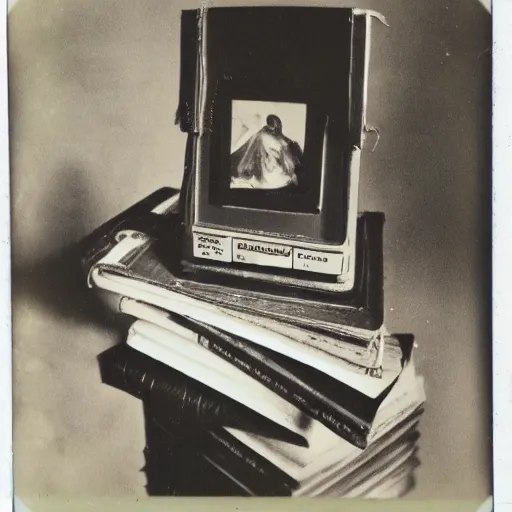 Image similar to old polaroid of an ancient book