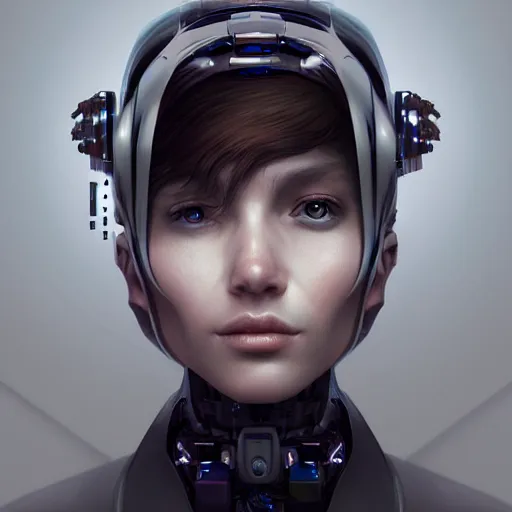 Image similar to portrait of a robotic artist, beautiful digital art, artstation cgsociety highly - detailed masterpiece