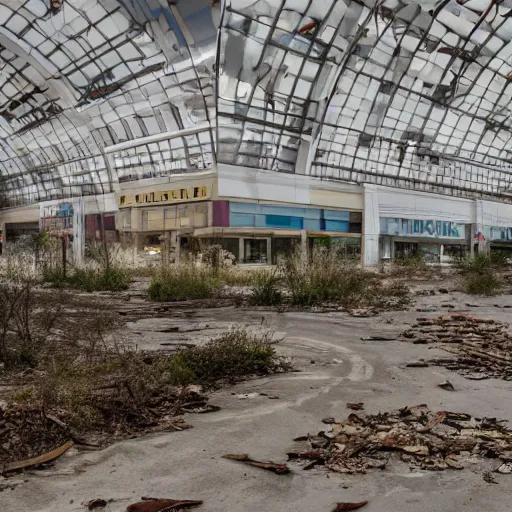 Prompt: abandoned mall,highly detailed,8K