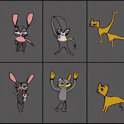 cat game character animation frames, Stable Diffusion