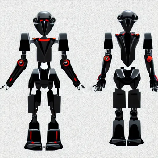 Image similar to Front and back full body full height | sleek futuristic biped mecha | super high resolution photo | White background | Front and rear | Orthographic engineering diagram