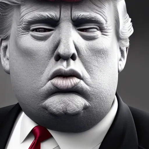 Prompt: hyperrealistic film full body still morbidly obese donald trump, inspired by istvan sandorfi & greg rutkowski & unreal engine, perfect facial symmetry, dim volumetric cinematic lighting, 8 k octane comprehensive render, extremely hyper - detailed, incredibly lifelike attributes, intricate, real flesh texture, masterpiece, artstation, stunning,