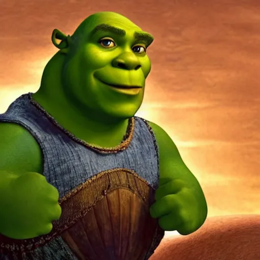 Prompt: shrek from shrek with long lush golden hair attractive muscular stylish knight in shining golden armor with long lush golden hair a strong jaw and attractive green eyes, 8 k resolution, pixar render, similar to the mona lisa, art by leonardo devinci and pixar