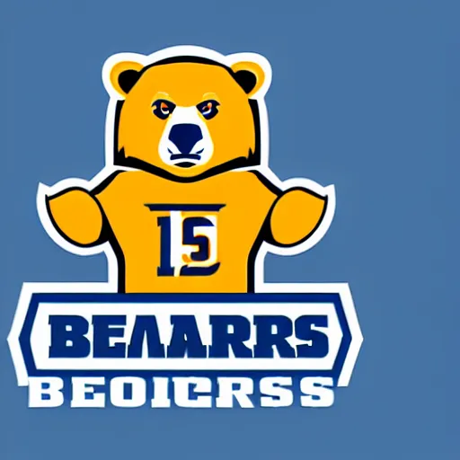 Image similar to A logo for the Bears sports team with a bear mascot grasping a Rugby Union football, vectorised, graphic design, NFL, NBA