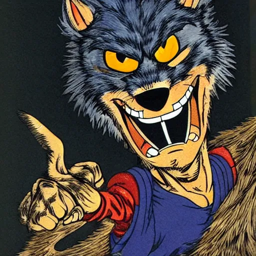 Image similar to werewolf, art by akira toriyama
