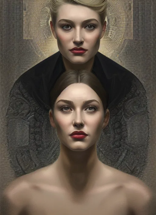 Prompt: portrait of david lynch symmetry!! machine parts embedded into face, intricate, elegant, highly detailed, digital painting, artstation, concept art, smooth, sharp focus, illustration, art by artgerm and greg rutkowski and alphonse mucha, 8 k