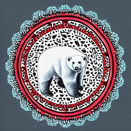 Image similar to polar bear mandala