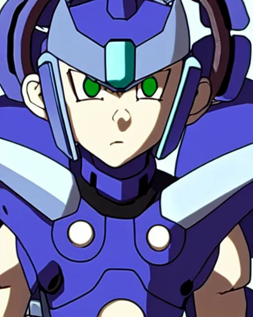 Image similar to beautiful cyberpunk anime boy spiked hair character megaman legends metal sharp armor award winning character design by studio ghibli