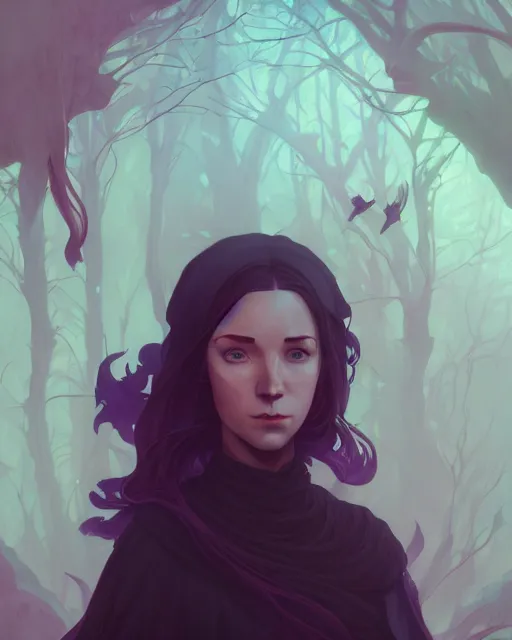 Prompt: highly detailed vfx portrait of a witch, unreal engine, greg rutkowski, loish, rhads, beeple, makoto shinkai and lois van baarle, ilya kuvshinov, rossdraws, tom bagshaw, alphonse mucha, global illumination, detailed and intricate environment