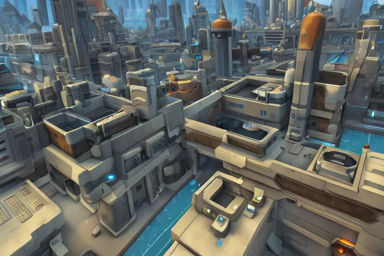 Prompt: futuristic city in team fortress 2