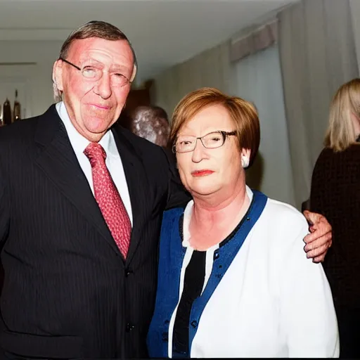 Prompt: walter withe with president michelle bachelet