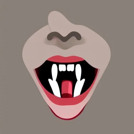 Prompt: open mouth with tongue sticking out, say ahh, illustration, vector art, clean lines, on white background, pinterest, artstation, deviantart