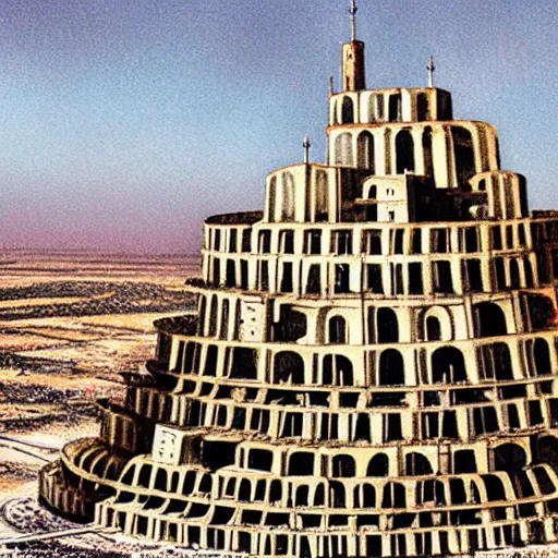 Prompt: the tower of babel spotted in iraq in 2 0 2 2