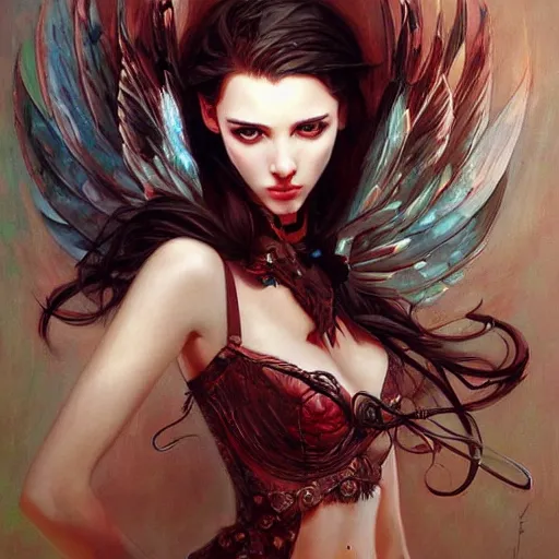 Image similar to a beautiful painting representative of the art style of artgerm and wlop and gerald brom