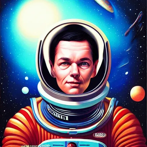 Image similar to space cosmic cosmonaut lofi portrait, Pixar style, by Tristan Eaton Stanley Artgerm and Tom Bagshaw.