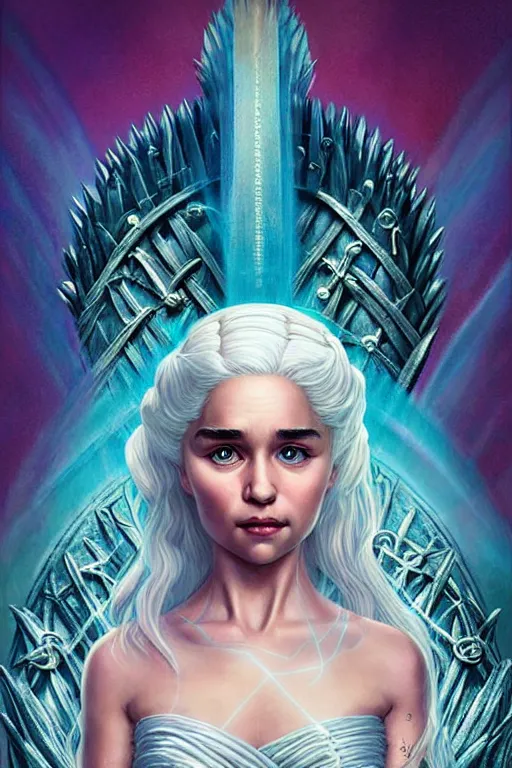 Image similar to beautiful, ethereal daenerys targaryen ( khaleesi ) portrait, art deco, fantasy, intricate art deco dragon designs, elegant, highly detailed burning background, sharp focus, game of thrones art by artgerm and beeple and greg rutkowski and wlop