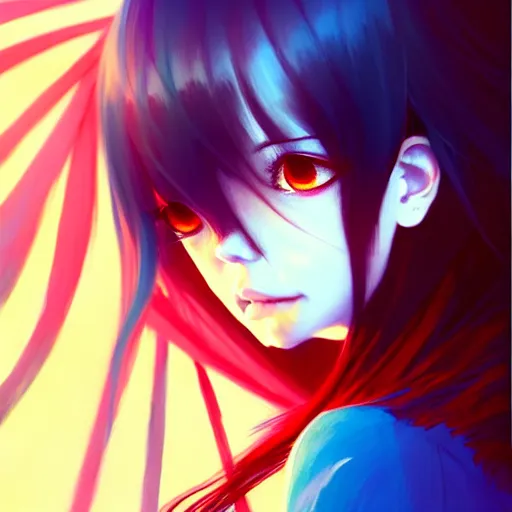 Prompt: giant droplets of water floating around rimuru tempest, flying with wings, sky blue straight hair, bangs, with amber eyes, red tailcoat, high collar, ultra fine detail, dark theme, digital painting, psychedelic, cinematic, wlop, pixiv, ilya kuvshinov, ross tran