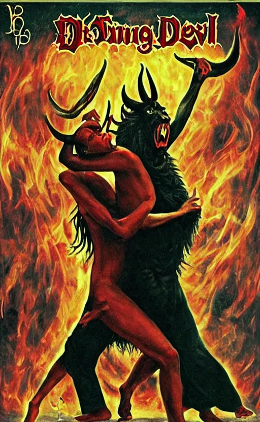 Prompt: Dancing with the devil man, devil 666 the mark of the beast